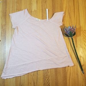 Kori America off-shoulder dusty rose asymmetrical